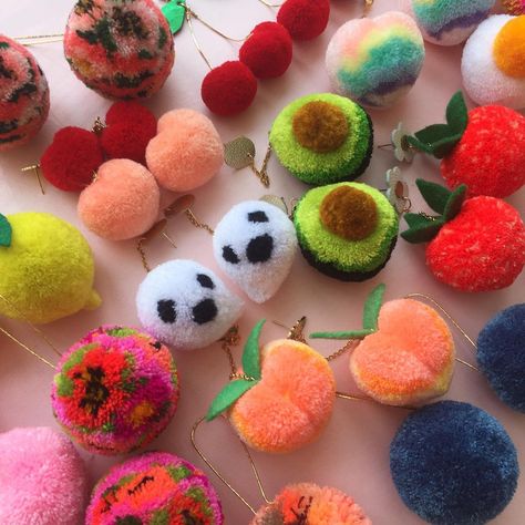 ✨titina accessories✨ on Instagram: “Pom Pom earrings anyone?... I have an amazing promo for you, just buy one pair and get the second pair with 30% off!! 🤩💖. This promo is…” Pom Pom Fruit, Strawberry Pom Pom, Cute Childhood, Pom Pom Jewelry, Dolls Handmade Diy, Kids Market, Pom Earrings, Dragons Den, Pom Pom Wreath