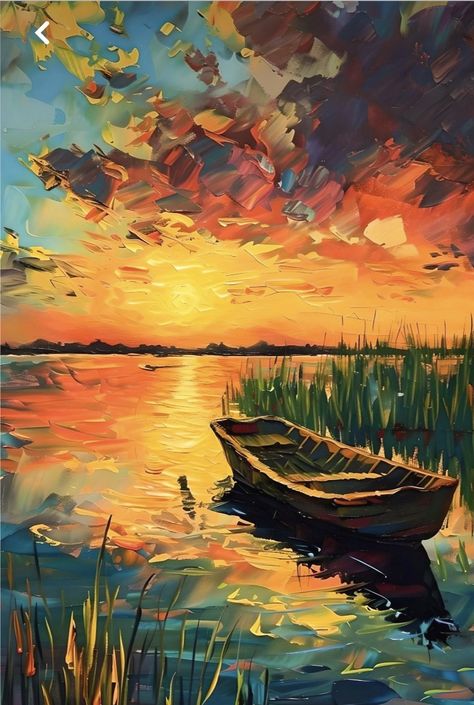 Boat Painting Acrylic, Boat Wall Art, Lake Painting, Boat Art, Boat Painting, Landscape Art Painting, Above Bed, Lake Wall Art, Painting Wall Art