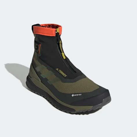 Terrex Free Hiker COLD.RDY Hiking Boots - Green | men hiking | adidas US Winter Boots Men, Adidas Terrex Free Hiker, Diesel Shoes, Running Pack, Adidas Primeknit, Waterproof Hiking Shoes, Men's Day, Mens Winter Boots, Adidas Terrex