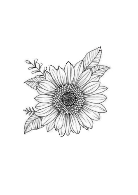 Sunflower Tattoo Stencil, Shoulder Piece Tattoo, Sunflower Outline, Sunflower Sketches, Simple Sunflower, Sunflower Tattoo Sleeve, Harry Styles Tattoos, Sunflower Drawing, Floral Tattoo Sleeve