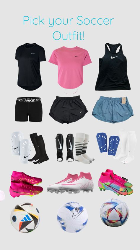 Pick ur Soccer Outfit! Girls Soccer Outfit, Cute Soccer Outfits For Practice, Soccer Aesthetic Outfit, Cute Soccer Outfits, Soccer Fit, Soccer Practice Outfits, Soccer Outfits For Practice, Soccer Fits, Sporty Girl Aesthetic