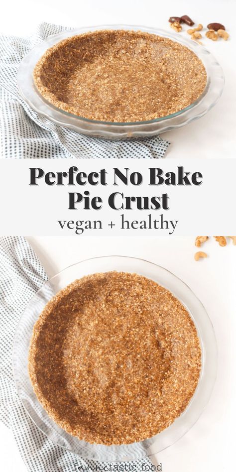 Essen, No Bake Pie Crust, Easy Vegan Pie, Pie Crust Vegan, Oatmeal Pie Crust, Healthy Pie Crust, Vegan Pie Crust Recipe, Vegan Lemon Bars, No Bake Pie