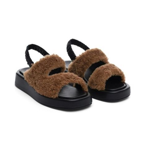 Elleme Paris Gemini Women's Shearling Slingback Sandals Teddy Caramel Size 6.5 Msrp $420.00 Open Toe With Slingback Strap And Slip On Platform Sole With Shearling Detail Soft Italian Lamb Skin Leather Logo Insole Made In Italy Platform 4 Cm/1.6" Shearling Sandals, Navy Flip Flops, Sam Edelman Sandals, Black Platform Sandals, Gemini Woman, Steve Madden Sandals, Tory Burch Sandals, Rhinestone Sandals, Wrap Sandals