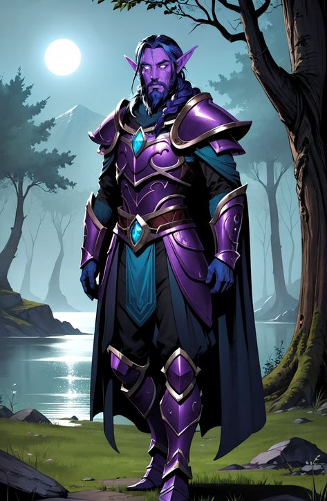 Night elf #fantasy #warcraft #wow #worldofwarcraft #nightelf #nelf #elf #kaldorei Wow Night Elf Art, Night Elf Art, Night Elf Warrior, World Of Warcraft Night Elf, Wow Elf, Warrior Armor, Moon Elf, Dnd Elves, Male Elf