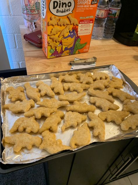 Dino Nuggies Aesthetic, Dino Chicken Nuggets Aesthetic, Dino Nuggets Aesthetic, Chicken Nuggets Aesthetic, Nuggets Aesthetic, Dino Nuggies, Dinosaur Birthday Party Food, Dino Chicken Nuggets, February Goals