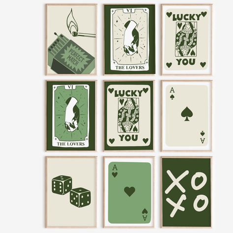 This Lucky you forest green and beige card bundle of mix'n'match digital download prints looks great in sets or as individual prints. You can print from big too small in all of the prints. All 16 images included in all sizes to create gallery walls. Perfect for a game room, lounge, dorm room or bedroom art. So easy to download and use. DOWNLOAD ALL SIZES INCLUDED AND USE (FOR PERSONAL USE ONLY) AS MANY TIMES AS YOU LIKE! The printable wall art files, available instantly to download, include over Wall Art Bundle, Wall Art Gallery Bedroom, Dark Green Wall Art, Minimalist Digital Art, Poster Green, Aesthetic Prints, Wall Art Green, Funny Wall Art, Trendy Aesthetic