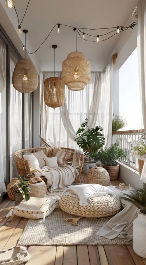 +60 Stunning Small Boho Balcony Ideas - DecorWithEva