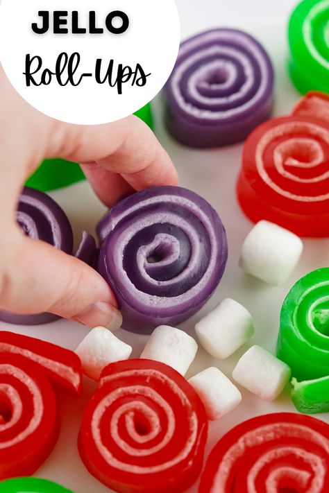 Jello Rolls, Jello Rollups, Jello Rolls Recipes, Jello Lollipop Recipe, Fun Afternoon Snacks, Jello Roll Ups Marshmallows, Jello Rollups With Marshmallows, Jello Marshmallow Rolls, Jello Roll Ups