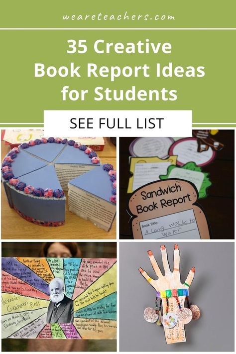 35 Creative Book Report Ideas for Every Grade and Subject High School Book Projects, Informational Text Project Ideas, Book Report Activities, Book Report Ideas 3rd Grade, Unique Book Report Ideas, Creative Book Reports Middle School, Creative Way To Present A School Project, Book Project Ideas Middle School, Homeschool Book Report Ideas