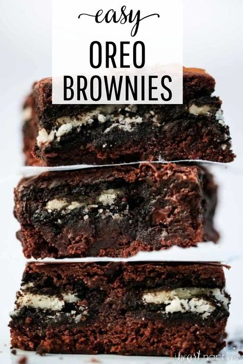 Oreo Brownies Recipe, Chip Dips, Brownie Mix Recipes, Oreo Brownie, Oreo Desserts, Future Chef, Fudgy Brownie, Desserts Chocolate, Oreo Brownies