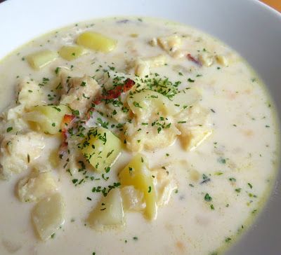 Nova Scotia Fish Chowder Fish Chowder Recipe, Apple Cider Mimosa Recipe, Fish Chowder, Salt Pork, Seafood Chowder, The English Kitchen, Pork Bacon, Chowder Recipe, Recipe Generator