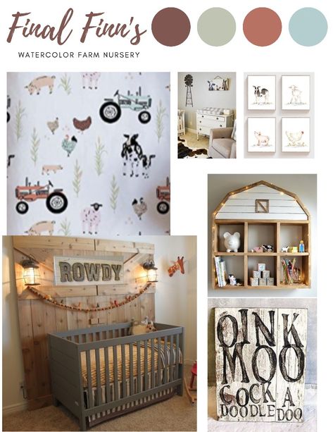 Farm Themed Nursery Ideas, Farm Themed Room, Farm Theme Baby Room, Farm Baby Room Ideas, Farm Animal Bedroom, Farm Style Nursery, Farm Toddler Room, Boho Farm Nursery, Modern Farm Nursery