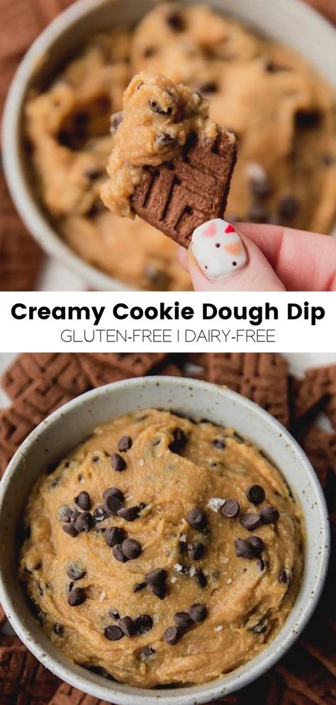 Dairy Free Dessert Dip, Dip Dairy Free, Paleo Cookie Dough, Chocolate Chip Cookie Dough Dip, Dairy Free Chocolate Chip Cookies, Cookie Dough Dip Recipe, Chip Dip Recipes, Chocolate Chip Dip, Dairy Free Dips