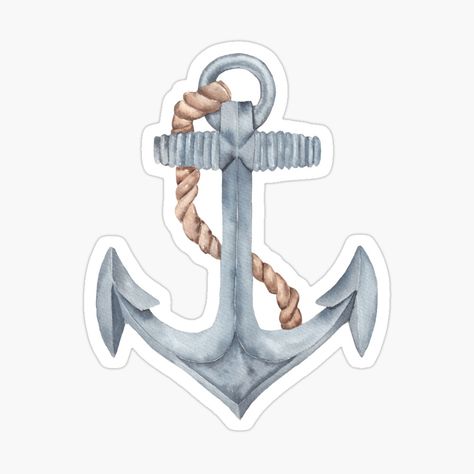 Anchor Illustration, Watercolor Anchor, Animals Stickers, Sea Illustration, Nautical Art, School Decorations, Animal Stickers, 5th Birthday, Sticker Art