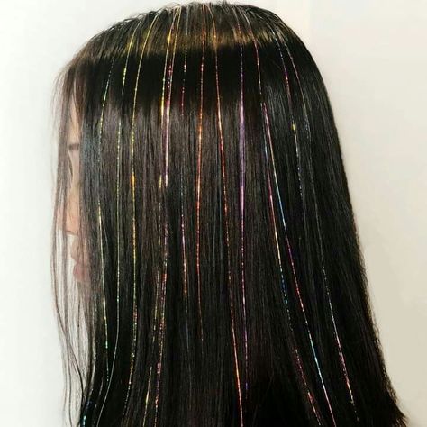 Glamorous Glitter Hair for a Magical Look Hair With Glitter Extensions, Sparkles In Hair, Hair With Glitter, Glitter Extensions, Glitter Hair Extensions, Hair Designs For Girls, Tinsel Hair, Hair Drawing Reference, Types Of Hair Extensions