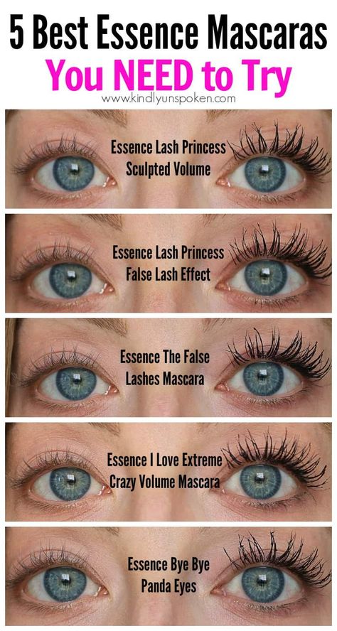 Best Essence Mascara, Mascara Design Ideas, Best Essence Products, Best Smudge Proof Mascara, Mascara Essence, Budget Skincare, Essence Mascara, Eyeliner And Mascara, Best Drugstore Mascara