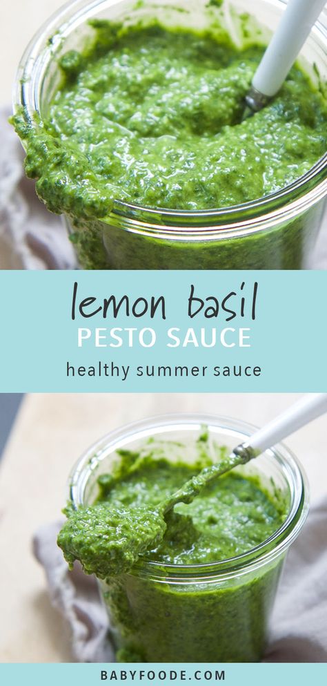 Summer Sauce Recipes, Lemon Basil Pesto Recipe, Summer Sauce, Lemon Pesto Sauce, Healthy Pesto Sauce, Lemon Basil Pesto, Basil Pesto Sauce, Lemon Pesto, Basil Pesto Recipes