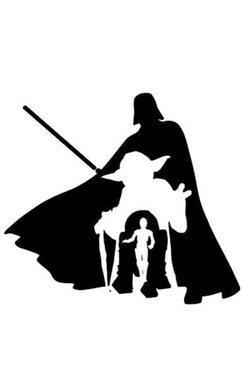 Darth Vader Silhouette, Yoda Decals, Darth Vader Svg, Star Wars Stencil, Star Wars Silhouette, Gecko Wall Art, Star Wars Decal, Star Wars Quilt, Cricut Iron On Vinyl