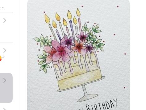 Birthday Card Flowers Drawing, Water Colour Birthday Cards Ideas, Happy Birthday Aquarell, Happy Birthday Cards Handmade, Watercolor Birthday Cards, Birthday Card Drawing, Watercolor Birthday, 카드 디자인, Watercolor Greeting Cards