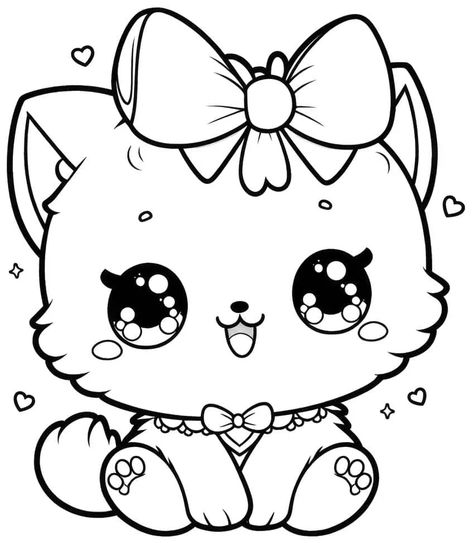 Kitten Coloring Pages - 20 Easy Coloring Sheets Cute Kitten Coloring Pages, Kitten Coloring Pages, Kitty Coloring Pages, Human Anatomy Drawing, Fluffy Kittens, Easy Coloring, Adorable Kitten, Nature Drawing, Cute Kitten