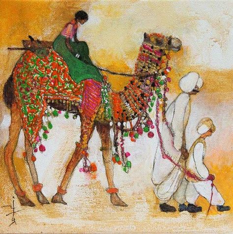 Avengers Poster Art, Rajput Painting, Rajasthan Art, Mural Art Design, Rajasthani Art, Fancy Art, Village Scene, Canvas Paint, Indian Elephant