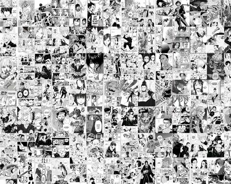 1100 Anime Manga Panels Wall Collage Kit Anime Black & White - Etsy Manga Room Decor, Black White Collage, Manga Room, Poster Manga, White Collage, Magazine Wall, Manga Wall, Wall Collage Kit, Panels Wall