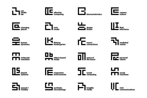 MIT Media Lab Identity | Modern Monochrome Branding Logo and Symbol Design… Dynamic Branding, Logo System, Michael Bierut, Visuell Identitet, Logo Monogramme, Pentagram Design, Dynamic Logo, Lab Logo, Old Logo