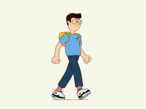 Airmax_dude_walkcycle-Final-DEF by Remy van der Winden Croquis, Walking Cartoon Animation, Characters For Animation, Animation Walk Cycle, Walking Cartoon, Walking Gif, Walking Animation, 2d Character Animation, Scooby Doo Images