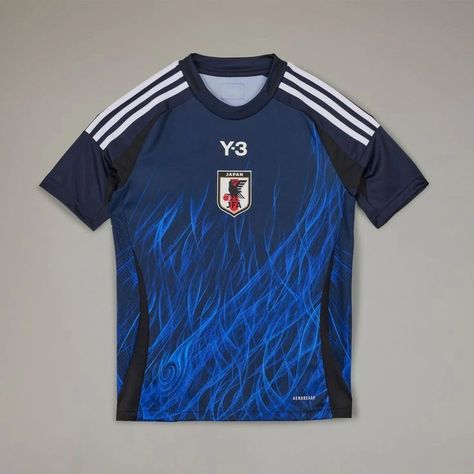 Japan x Y-3 🔥 Adidas Japan, Football Jersey Outfit, Team Badge, Adidas Jersey, Blue Home, Jersey Outfit, Kids Soccer, Football Design, Adidas Shop