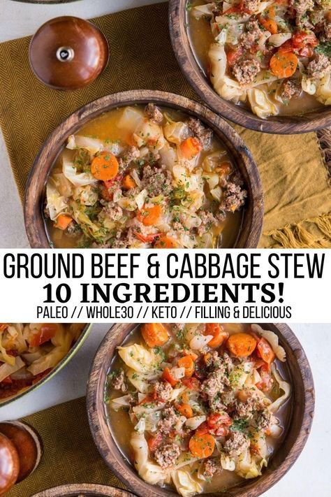 Ground Beef And Cabbage Soup, Beef And Cabbage Soup, Cabbage Beef, Beef Cabbage Soup, Cabbage Stew, Ground Beef And Cabbage, Hamburger Stew, Beef Cabbage, Simple Soup