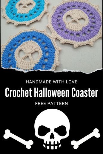 Hello everyone! Welcome to Handmade with love's latest crochet tutorial. In this Halloween YouTube tutorial you will see how to crochet this frightening coaster. With this quick Halloween decoration you can create a terrifying decor for your home to surprise your guests. Crochet a coaster with unique designs. The crochet skull applique is useable for a variety of decorative Halloween crochet DIYs like garland, cardigan. Wonderful and interesting coasters for stunning projects. Skull Crochet Coaster, Crochet Skull Coasters Free Pattern, Crochet Skull Coaster, Skull Coaster Crochet Pattern, Crochet Halloween Coasters Free Pattern, Halloween Crochet Coasters, Halloween Coasters Crochet, Alt Crochet Projects, Crochet Coaster Free Pattern