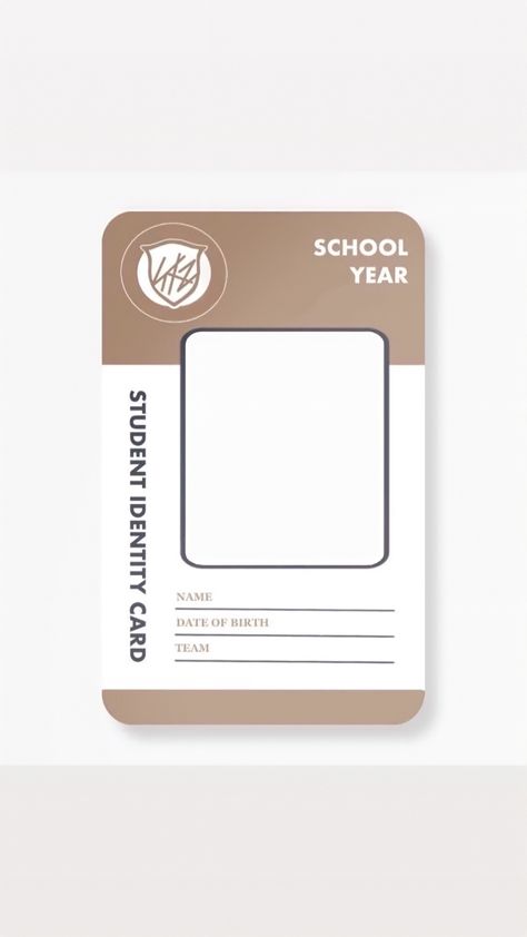 School Id Template Layout, Yearbook Template, Id Card Design, Identity Card Design, Student Card, Korean Student, School Id, Desain Buklet, Kpop Diy