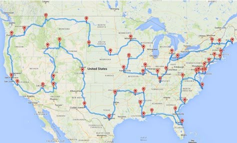 Map Of The Most Perfect US Road Trip, According To Science. – InspireMore Usa Road Trip Map, West Baden Springs Hotel, Travel United States, United States Road Trip, Craters Of The Moon, Carlsbad Caverns National Park, Road Trip Map, Rv Road Trip, Road Trip Routes