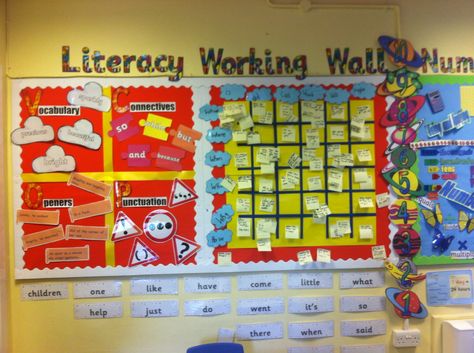 Literacy working wall Literacy Working Wall Ks2, Literacy Working Wall, Community Helpers Preschool Activities, Working Wall, Writing Corner, Wow Words, Community Helpers Preschool, Good Manners, School Displays