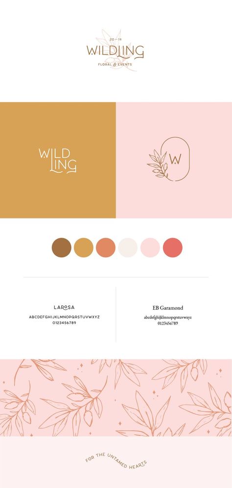 Boho Logo Inspiration, Pink And Gold Branding, Boho Logo Design Inspiration, Event Logo Ideas, Events Company Logo, Soft Graphic Design, Boho Branding Inspiration, Boho Branding Logo, Gold Branding Design