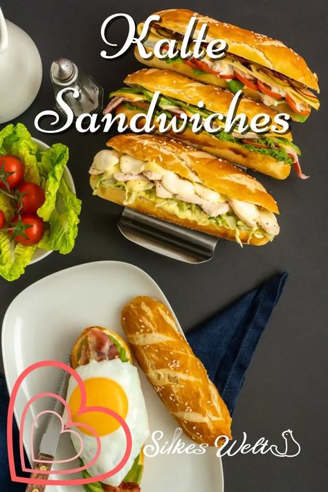 Kalte Sandwich Rezepte Rezepte-SilkesWelt.de Tina Sandwich Recipe, Low Carb Sandwich, Sandwich Torte, Subway Sandwich, Low Carb Snack, Burgers Sandwiches, Snacks Für Party, Wrap Sandwiches, Burritos