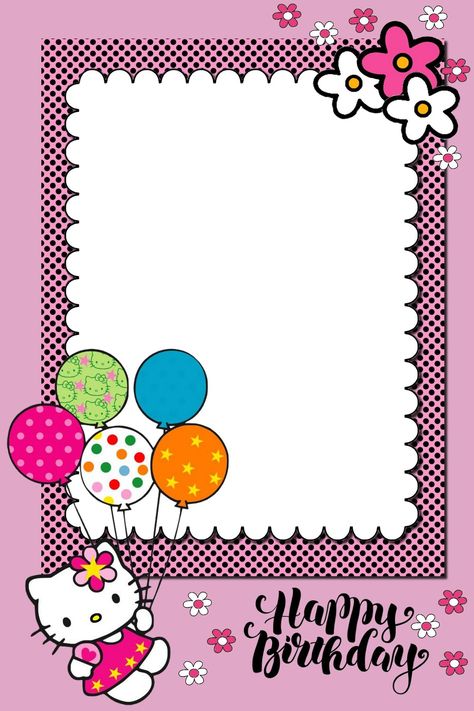 Hello Kitty Birthday Template, Hello Kitty Backgrounds Birthday Parties, Hello Kitty Invitation Card, Hello Kitty Birthday Invitations, Hello Kitty Birthday Theme, Hello Kitty Invitations, Hello Kitty Theme Party, Happy 19th Birthday, Diy Hello Kitty