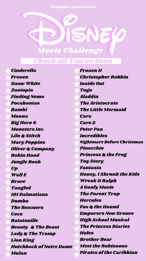 Cartoon To Watch List, All Disney Princesses Movies List, Disney Plus Romance Movies, Disney Marathon Movie, Every Disney Movie List, Fairytale Movies List, Disney Movie Challenge List, Disney Movie List To Watch, Disney Princess Movie Marathon