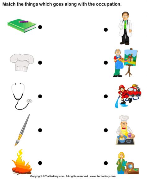 Matching Jobs Worksheets For Kindergarten Community Helpers Matching, Community Helpers Kindergarten, Community Helpers Preschool Activities, Community Helpers Worksheets, Ela Worksheets, Community Helpers Preschool, Matching Worksheets, Kids Worksheets Preschool, Worksheet For Kids