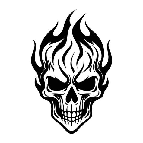 Skull Flames Drawing, Demon Skull Tattoo Design, Skull Tattoo Drawing, Skull With Flames, Burning Skull, Tattoo Homme, All Seeing Eye Tattoo, Small Star Tattoos, Skull Icon