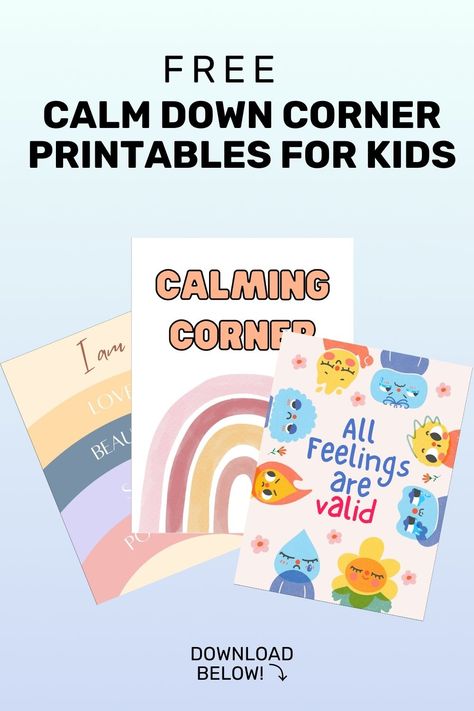 Calm Down Corner printables are perfect for helping kids manage emotions and take a break when they need it. Set up a calming space for your child with these fun and easy-to-use tools. Check out our blog for free printables and tips! #CalmDownCorner #KidsEmotionalHealth #ParentingTips Calm Down Printables Free, Calm Corner Kindergarten, Calm Corner Free Printables, Calm Down Corner Posters Free, Calm Down Corner Sign Free Printables, Calming Corner Free Printables, Calm Down Choices Free Printable, Calming Corner Posters Free Printable, Free Calm Down Corner Printables