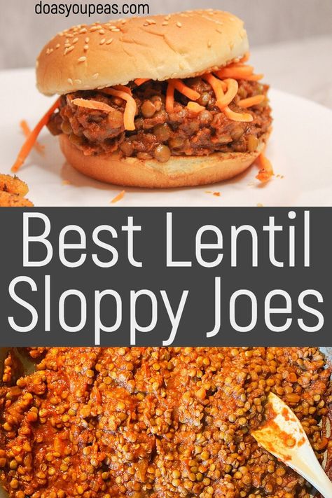 Lentil Sloppy Joes — Do As You Peas Vegetarian Sloppy Joes, Lentil Sloppy Joes, Vegan Sloppy Joes, Joe Recipe, Vegan Lentil, Plant Based Dinner, Vegan Main Dishes, Out Of My Comfort Zone, Sloppy Joe