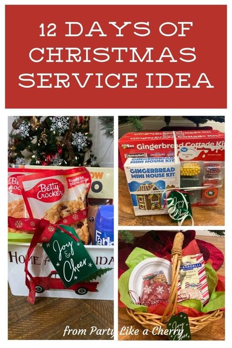 12 Days of Christmas Service Idea & Printable - Party Like a Cherry 12 Days Of Service Christmas, Family 12 Days Of Christmas Ideas, 12 Days Of Nursing Christmas, 12 Days Of Christmas Party Ideas, 12 Days Of Christmas Ideas For Families, 12 Days Of Christmas Work Ideas, Christmas Service Ideas, 12 Days Of Christmas Gift Ideas, 12 Days Of Christmas Ideas