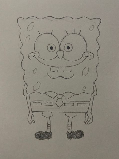 Cool Spongebob Drawings, Fun Cartoons To Draw, Sponge Bob Drawing Ideas, Things To Draw Spongebob, Sponge Bob Sketch, Spongebob Sketch, Spongebob Squarepants Drawing, Cartoon Drawing Ideas, Cartoon Characters Drawing