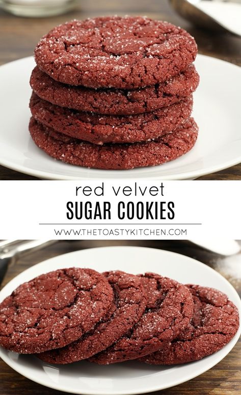 Red Velvet Sugar Cookies, Velvet Sugar Cookies, Chocolate Sugar Cookie Recipe, Velvet Cookies, Make From Scratch, Baking Fun, Red Velvet Cookies, Cocoa Cookies, Recipe Dessert