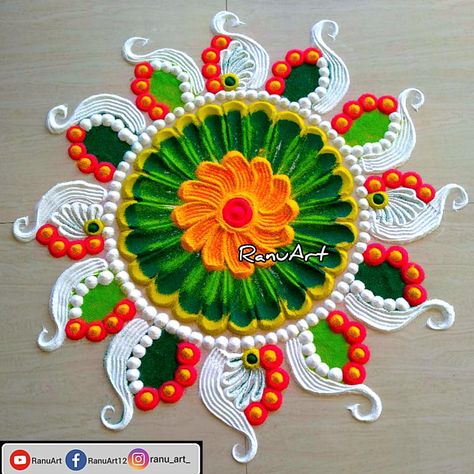 Easiest Rangoli Designs, Easiest Rangoli, Happy Diwali Rangoli, Indian Rangoli Designs, Design For Beginners, Rangoli Art, Colorful Rangoli, Indian Rangoli, Studio Background Images