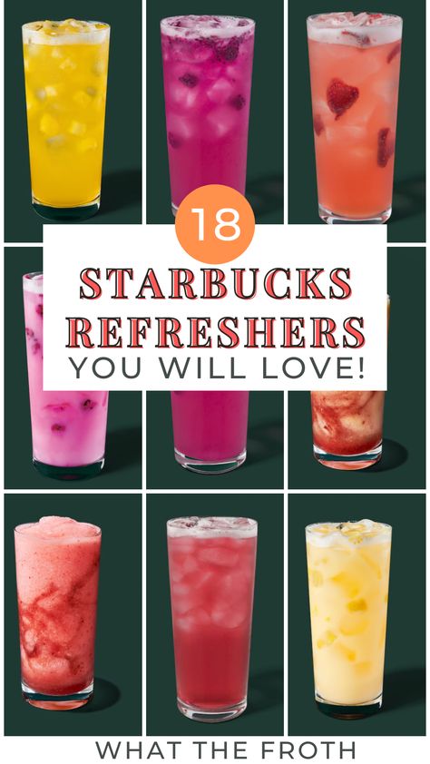 Fruity Drinks Starbucks, Starbucks Refreshing Drinks, Cold Drinks Starbucks, Easy Refresher Drinks, Cold Starbucks Drinks Refreshers, Best Starbucks Refresher Orders, Best Refreshers At Starbucks, Starbucks Secret Menu Refreshers, Starbucks Energy Drink Recipe