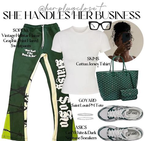 Green Streetwear Outfit, Green Streetwear, Cute Highschool Outfits, Outfit Layouts, Teen Swag Outfits, Shein Outfits, Swag Outfits For Girls, Braid Hairstyles, Mix Style