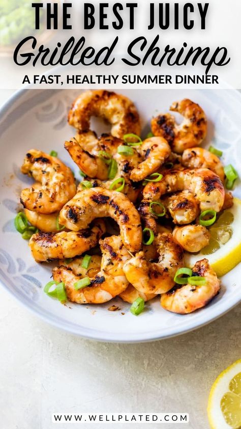 Grilled Shrimp Seasoning, Grilled Shrimp Marinade, Healthy Summer Dinner, Shrimp Marinade, Healthy Summer Dinners, Shrimp Seasoning, Grilled Shrimp, Summer Dinner, 30 Minute Meals