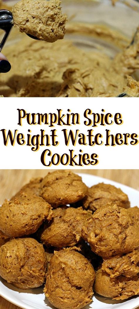 These 2 Ingredient Pumpkin Cookies are a quick and easy healthy dessert to whip up for the holidays!! They are great to have for potlucks and to snack on as well. Plus at only 2 Weight Watchers points they make a great little treat to have as well. #pumpkin #cookies  #smartpoints Pumpkin Spice Cookie Recipe, Weight Watcher Cookies, Spice Cookie Recipes, Easy Healthy Dessert, Weight Watchers Pumpkin, Weight Watcher Desserts, Cookie Recipes From Scratch, Pumpkin Cookie Recipe, Weight Watchers Recipes Desserts